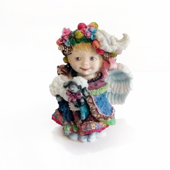 Vintage 1996-Crinkle Angels-Angel with Lamb- By Positive Dreams No. 695401 - Picture 1 of 10